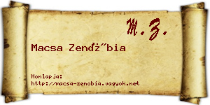 Macsa Zenóbia névjegykártya